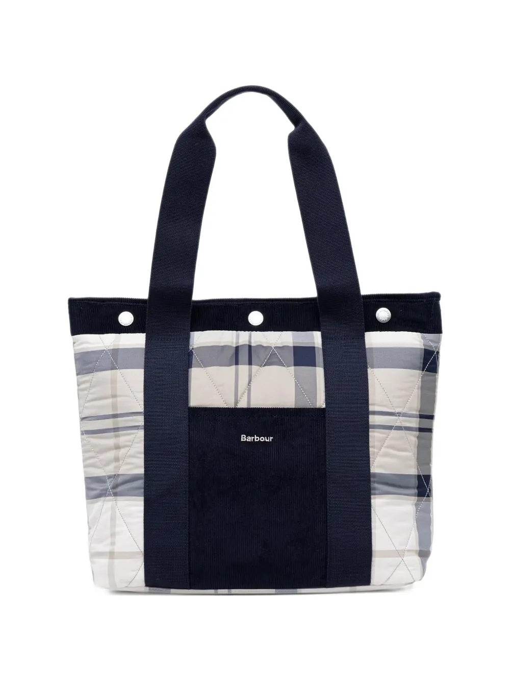 Barbour quilted tartan-print tote bag - Blu