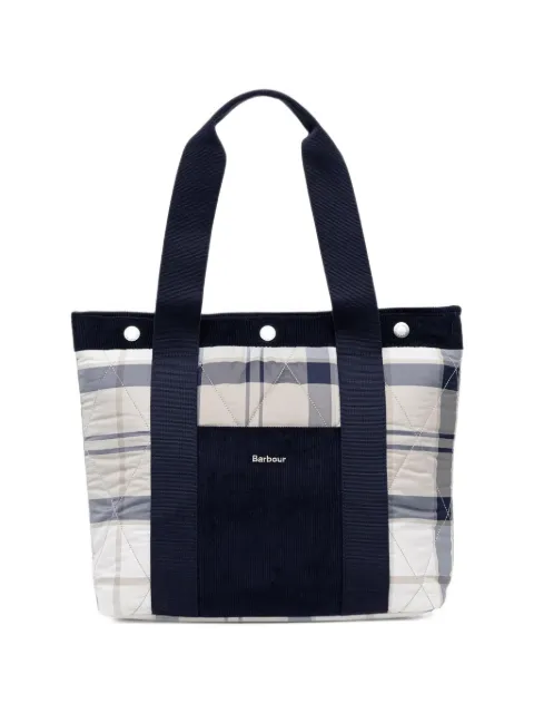 Barbour quilted tartan-print tote bag