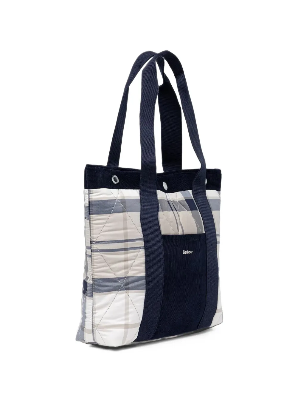 Barbour quilted tartan-print tote bag Blauw