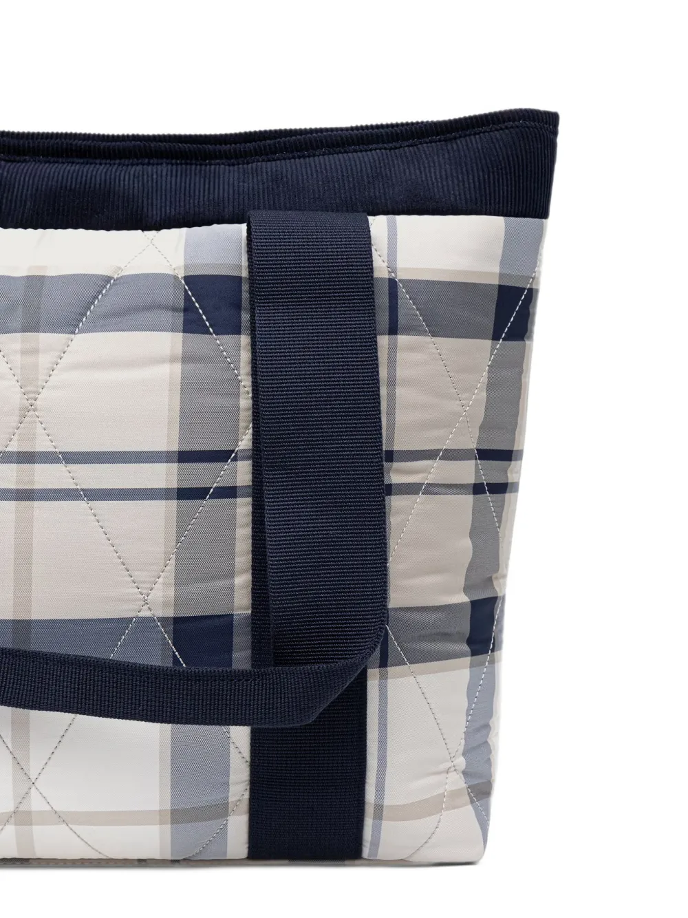 Barbour quilted tartan-print tote bag Blauw