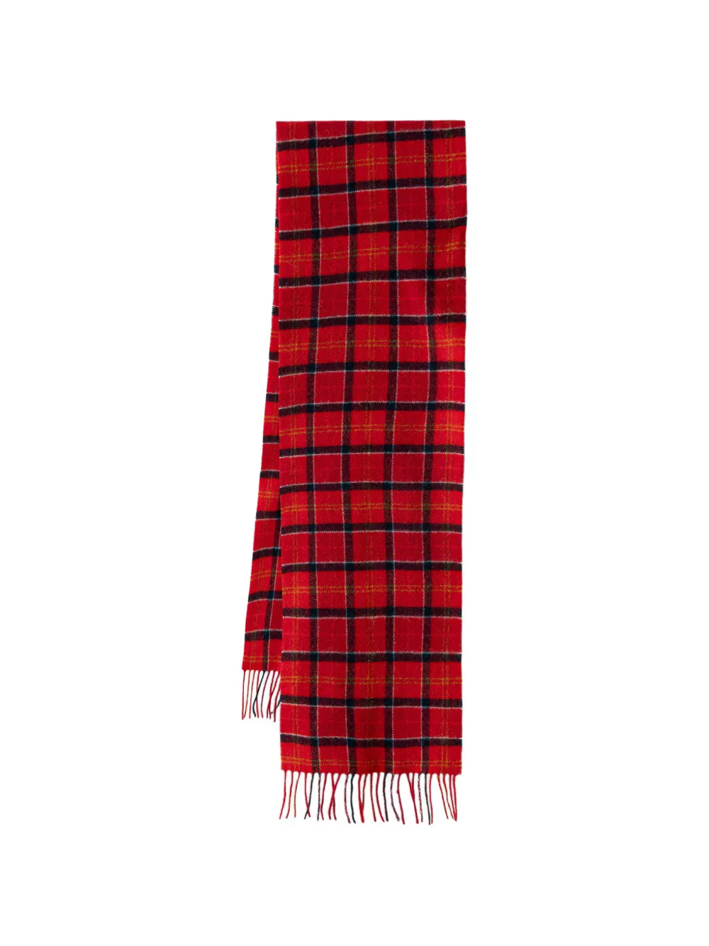 Barbour tartan-check fringed scarf