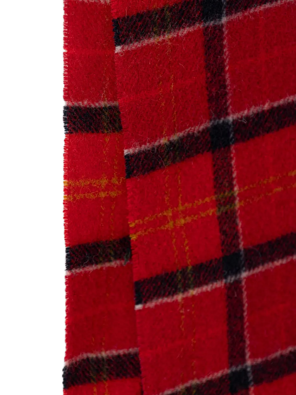 Barbour tartan-check fringed scarf Rood