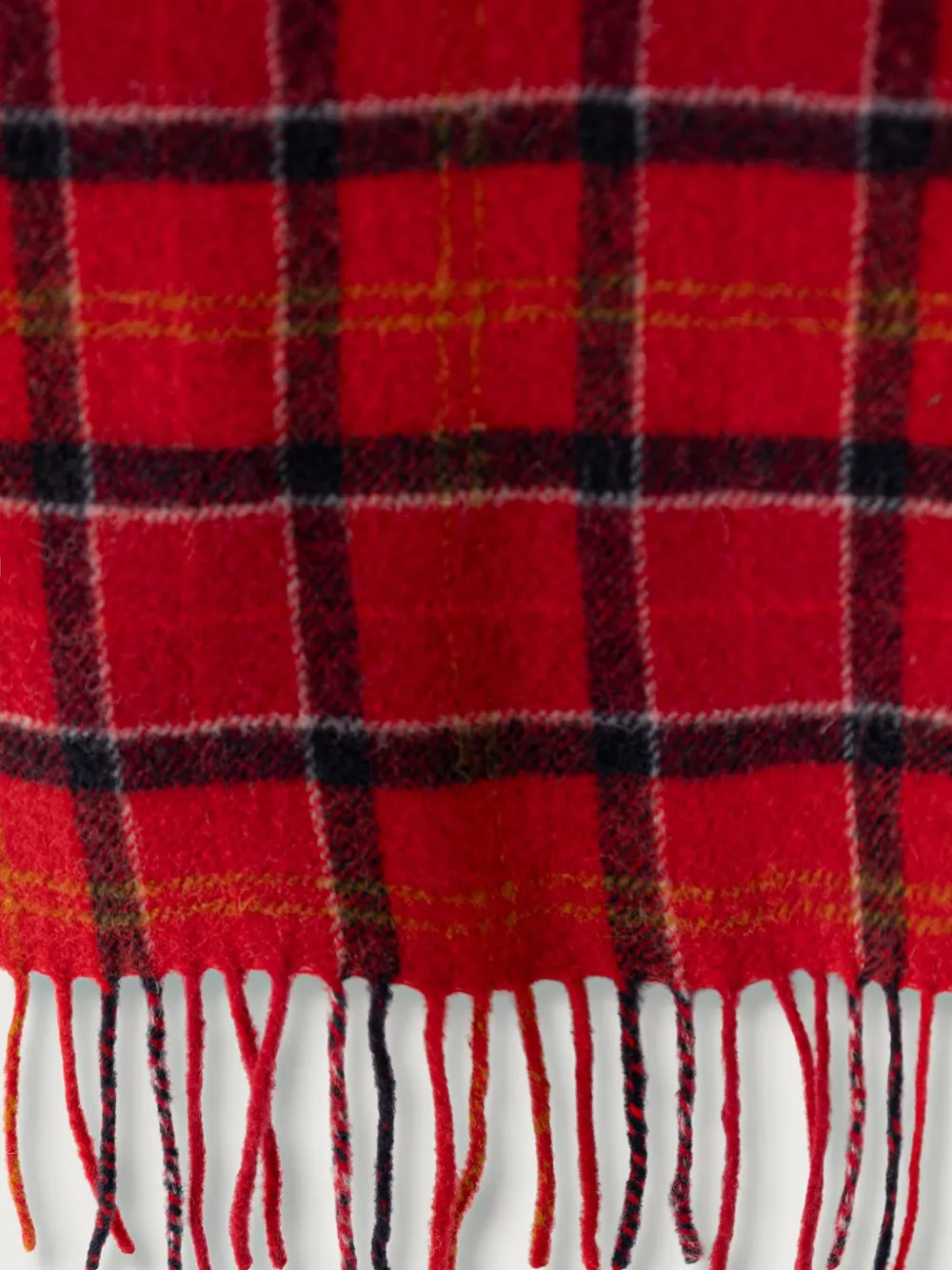 Barbour tartan-check fringed scarf Rood