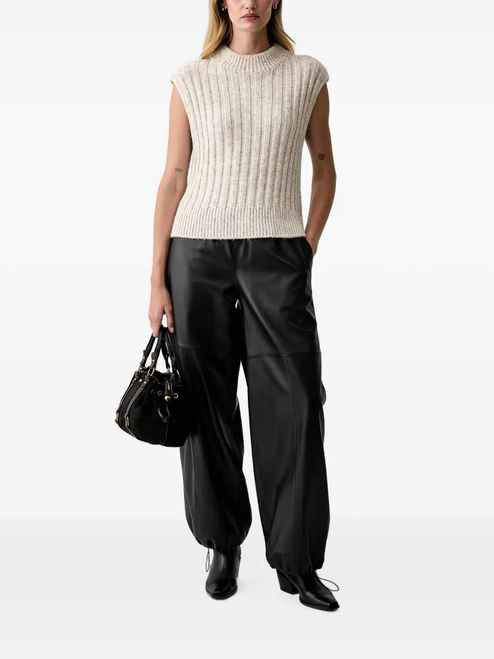 Barbour Anastasia ribbed-knit sleeveless sweater Beige