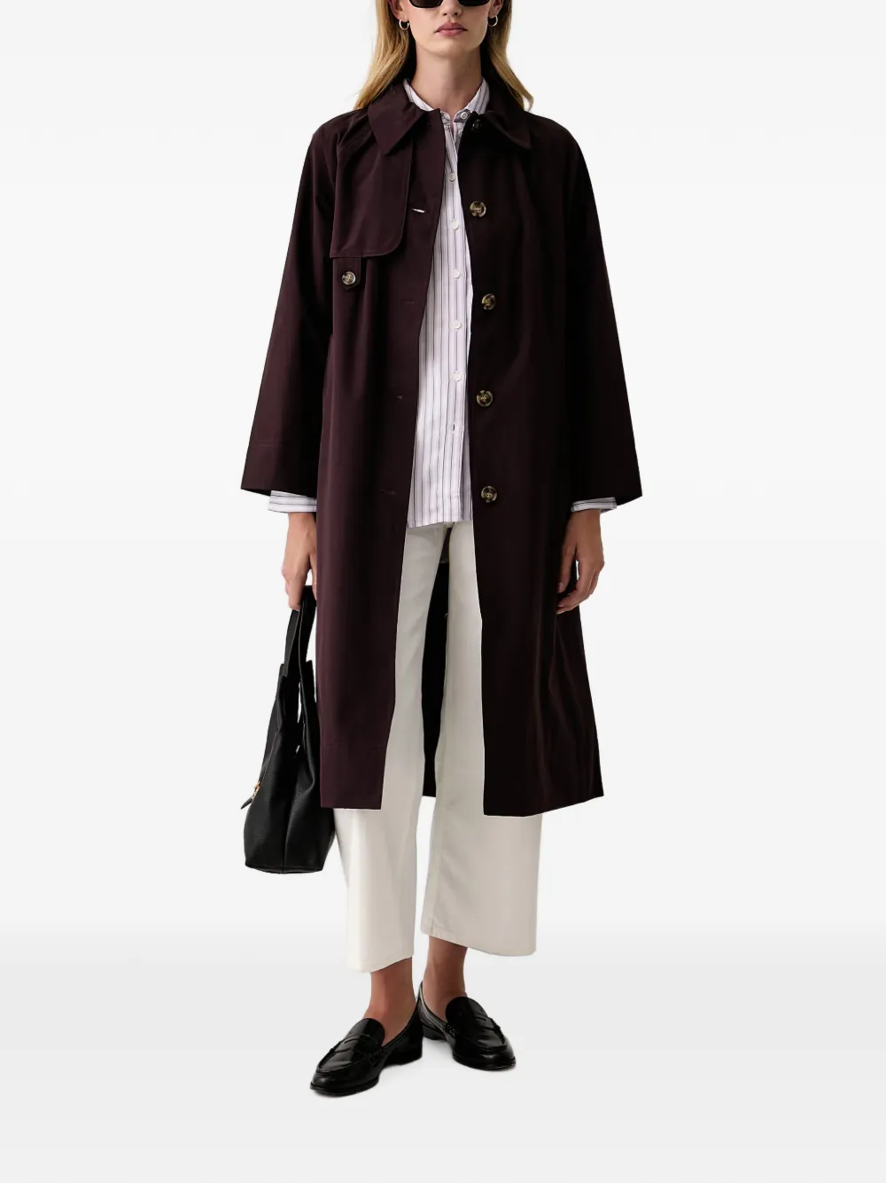 Barbour Evangeline vertical-stripe long-sleeved shirt Paars