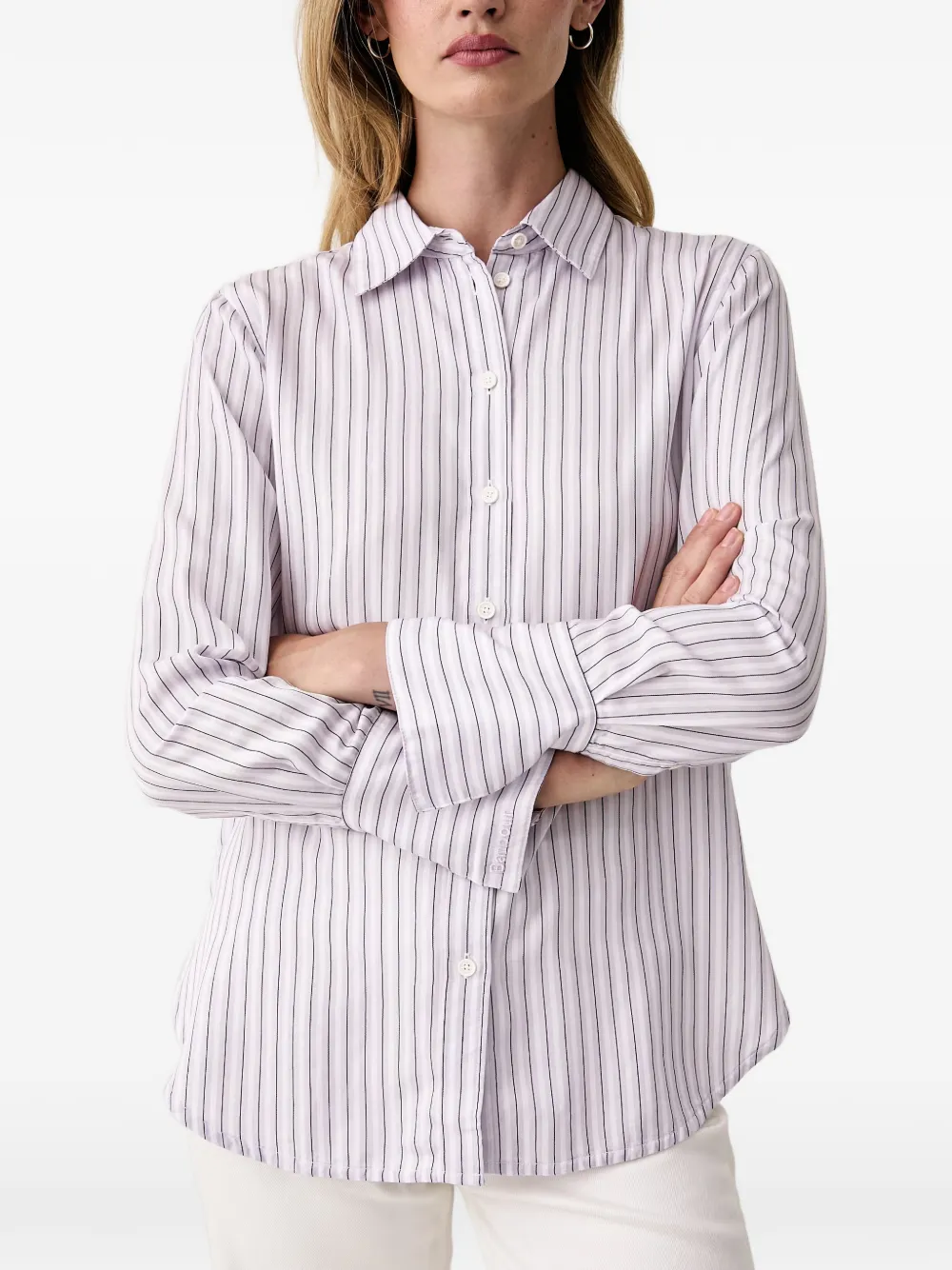 Barbour Evangeline vertical-stripe long-sleeved shirt Paars