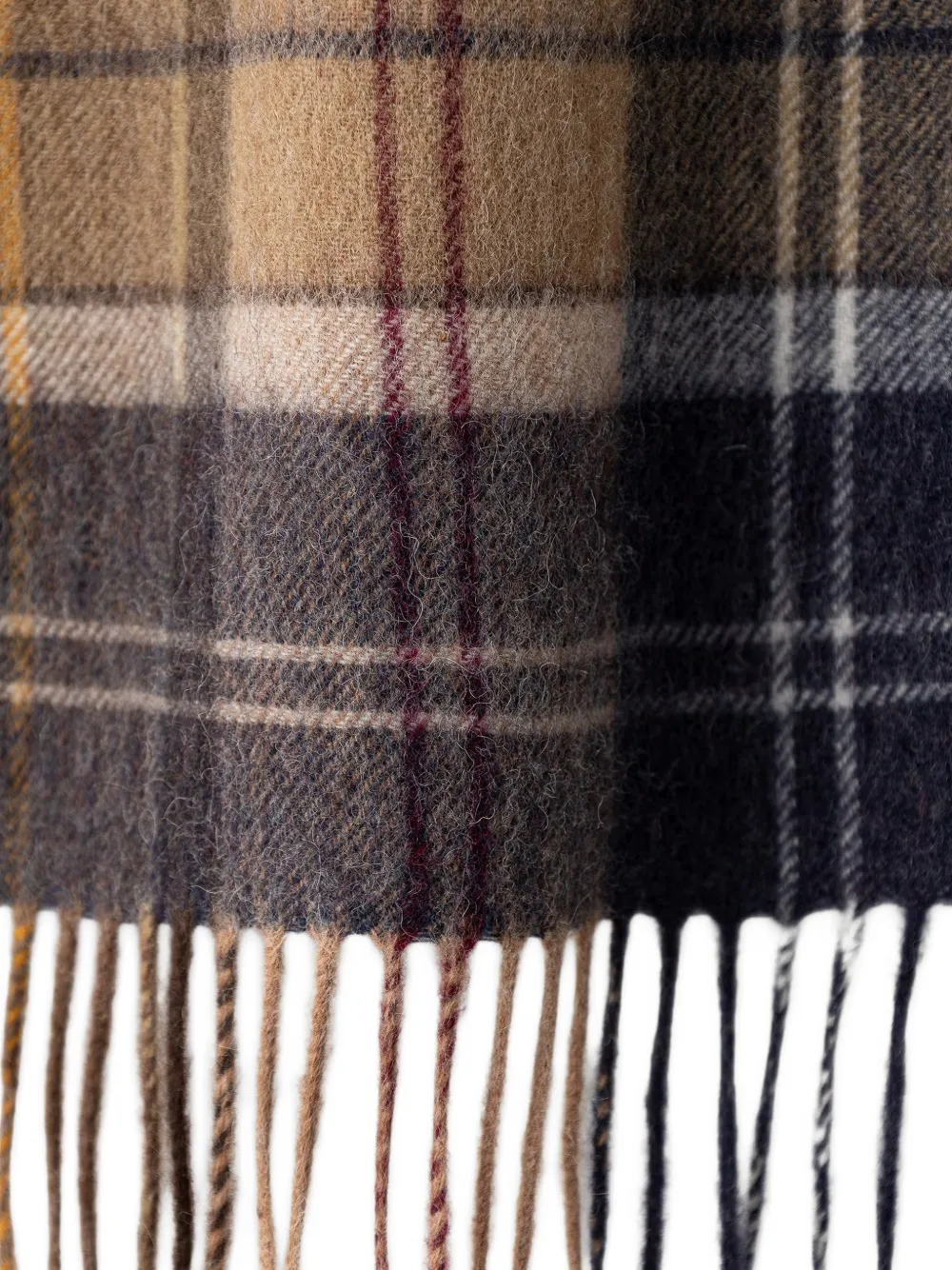 Barbour Serena wollen sjaal met tartan-ruit Beige