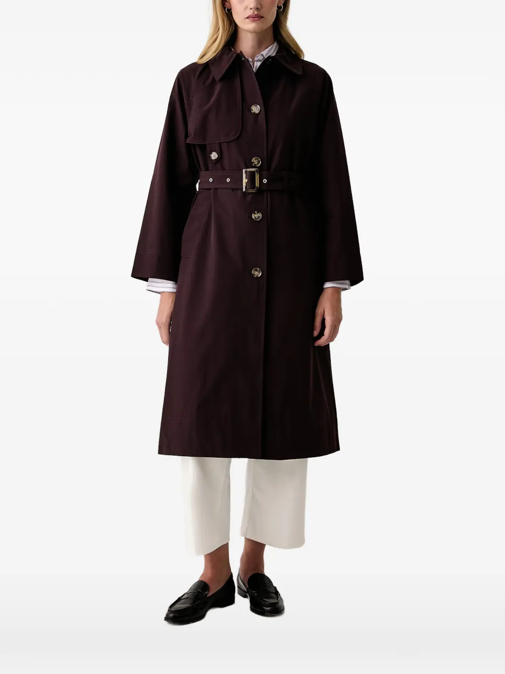 Barbour Antonella belted storm-flap trenchcoat