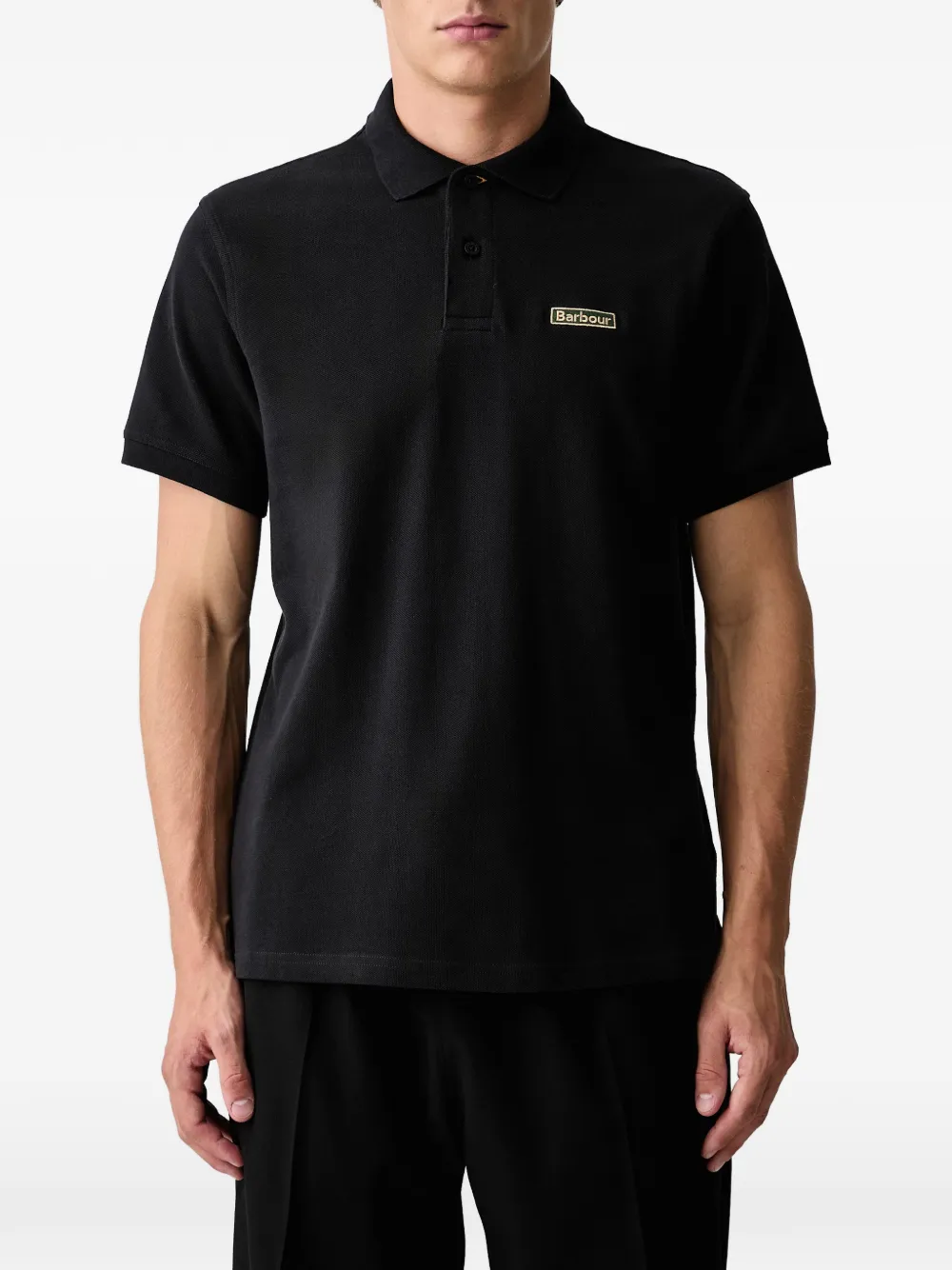 Barbour Poloshirt met logopatch Zwart