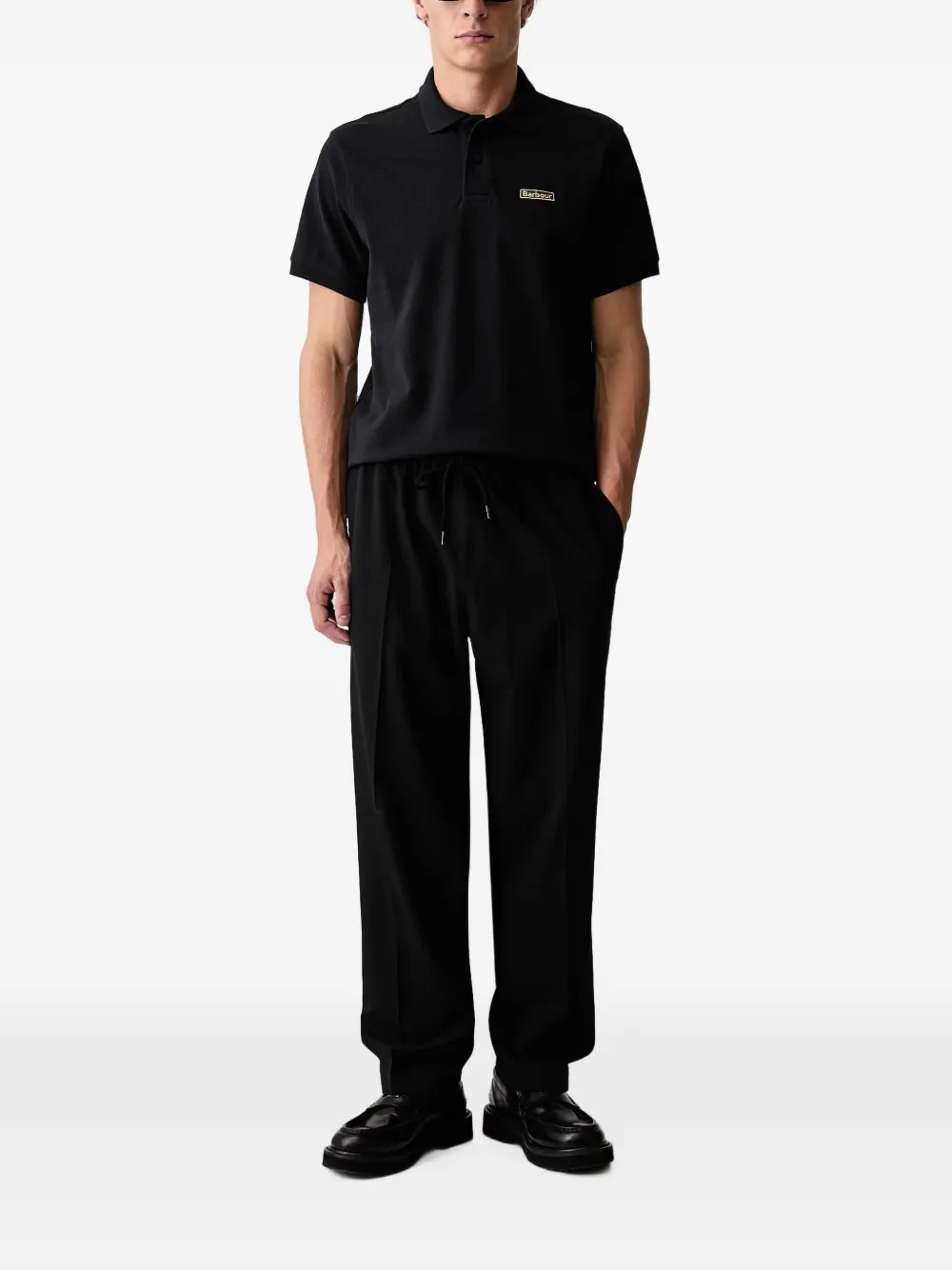 Barbour Poloshirt met logopatch Zwart
