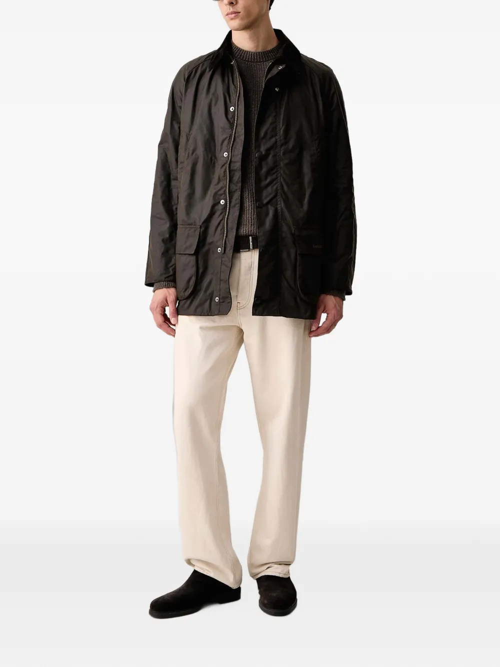 Barbour Bristol jack met gewaxt katoenen Groen