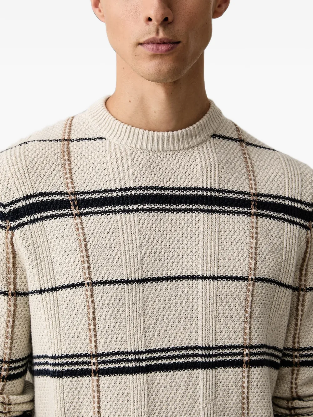 Barbour Fasey geruite trui Beige