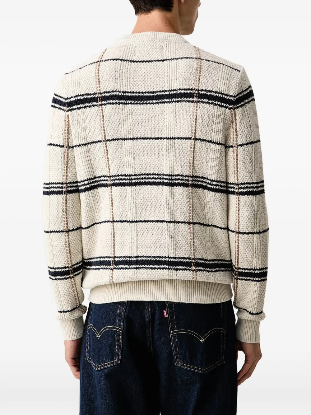 Barbour Fasey geruite trui Beige