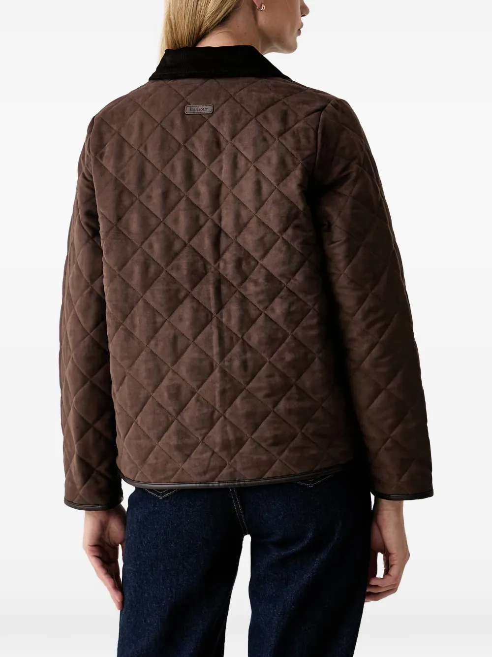 Barbour Sonya quilted corduroy-collar jacket Bruin