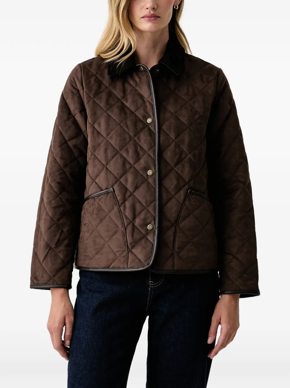 Barbour Sonya quilted corduroy-collar jacket