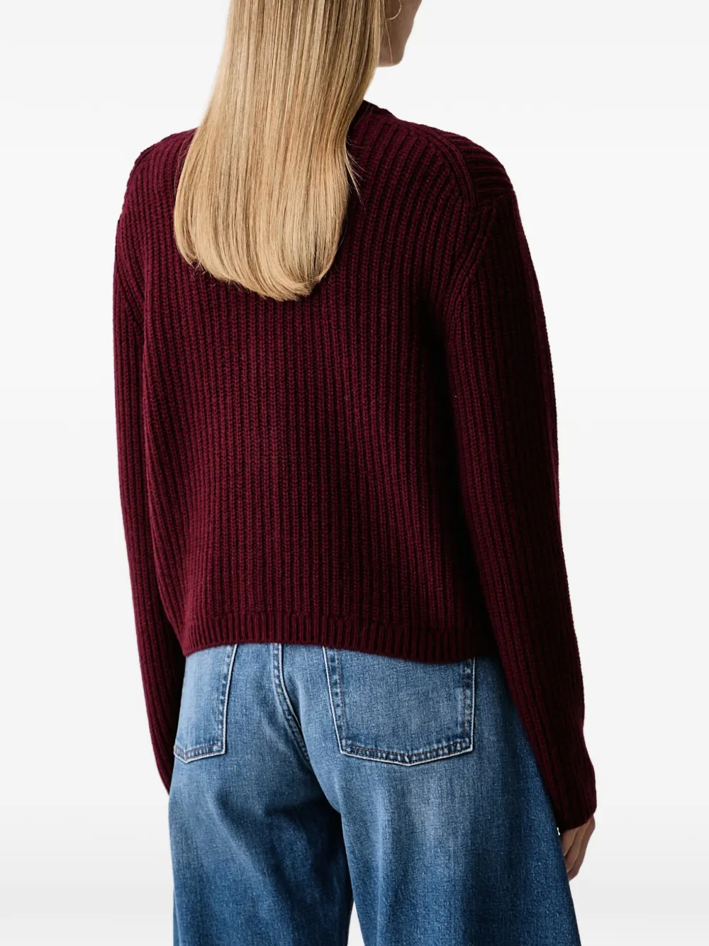 Barbour Adalyn ribbed-knit cardigan Rood