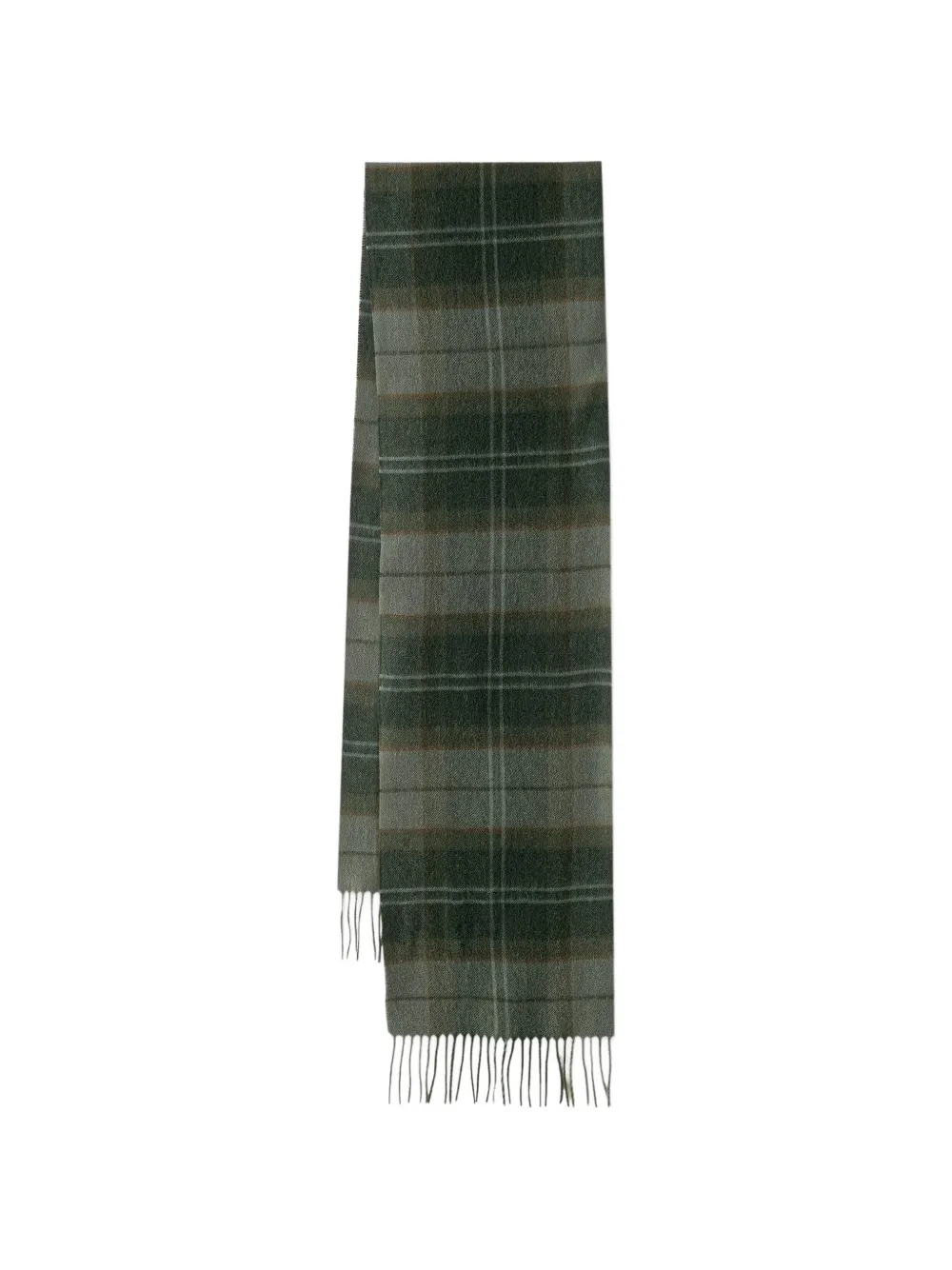 Barbour Mineral tartan-check fringed scarf