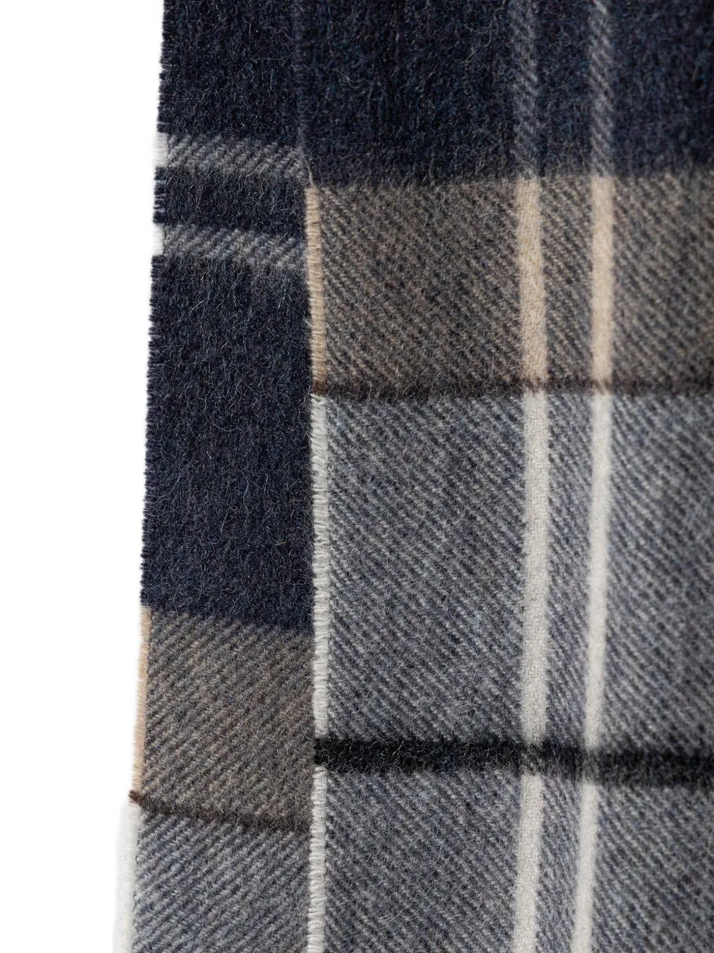 Barbour tartan-check fringed scarf Blauw