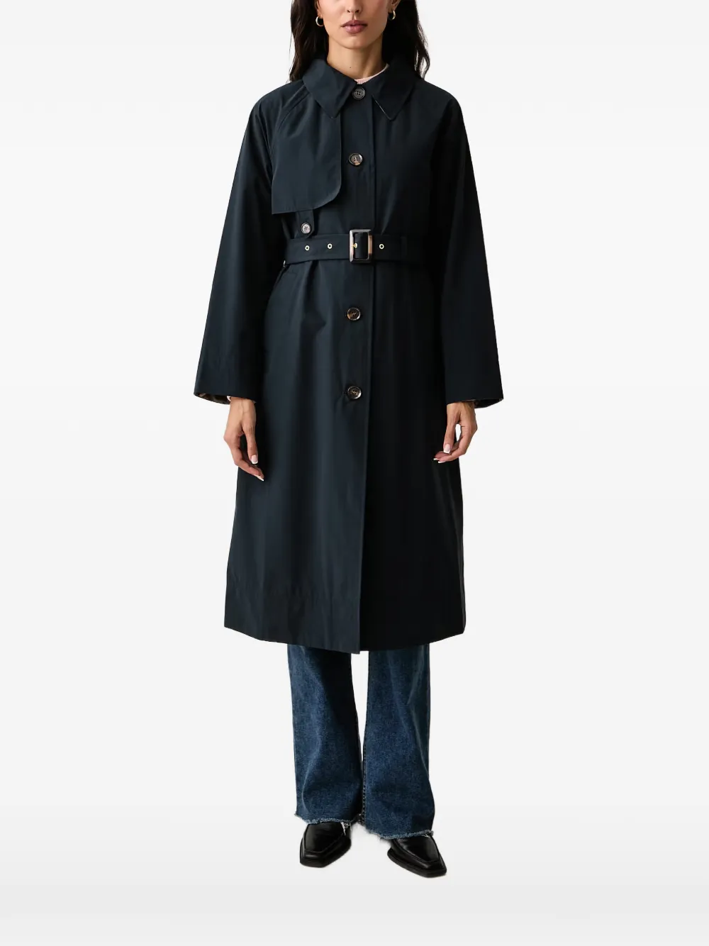 Barbour Antonella belted storm-flap trench coat - Blu