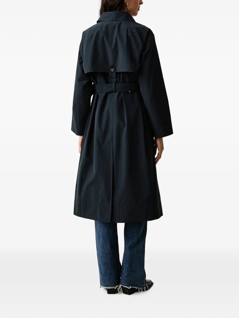 Barbour Antonella belted storm-flap trench coat Blauw