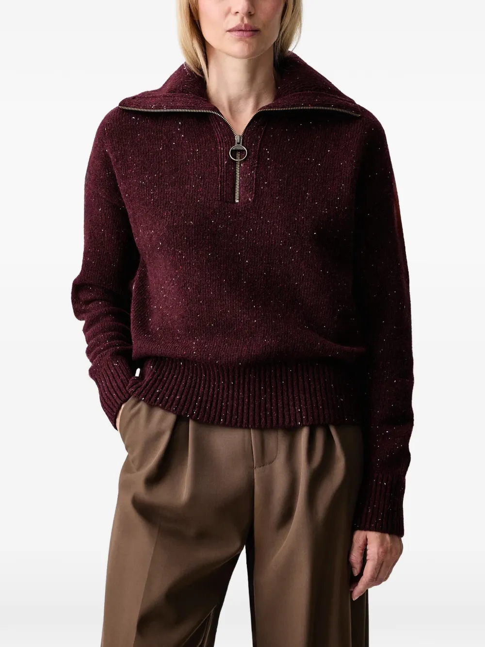 Barbour Lavensdale quarter-zip jumper - Rosso