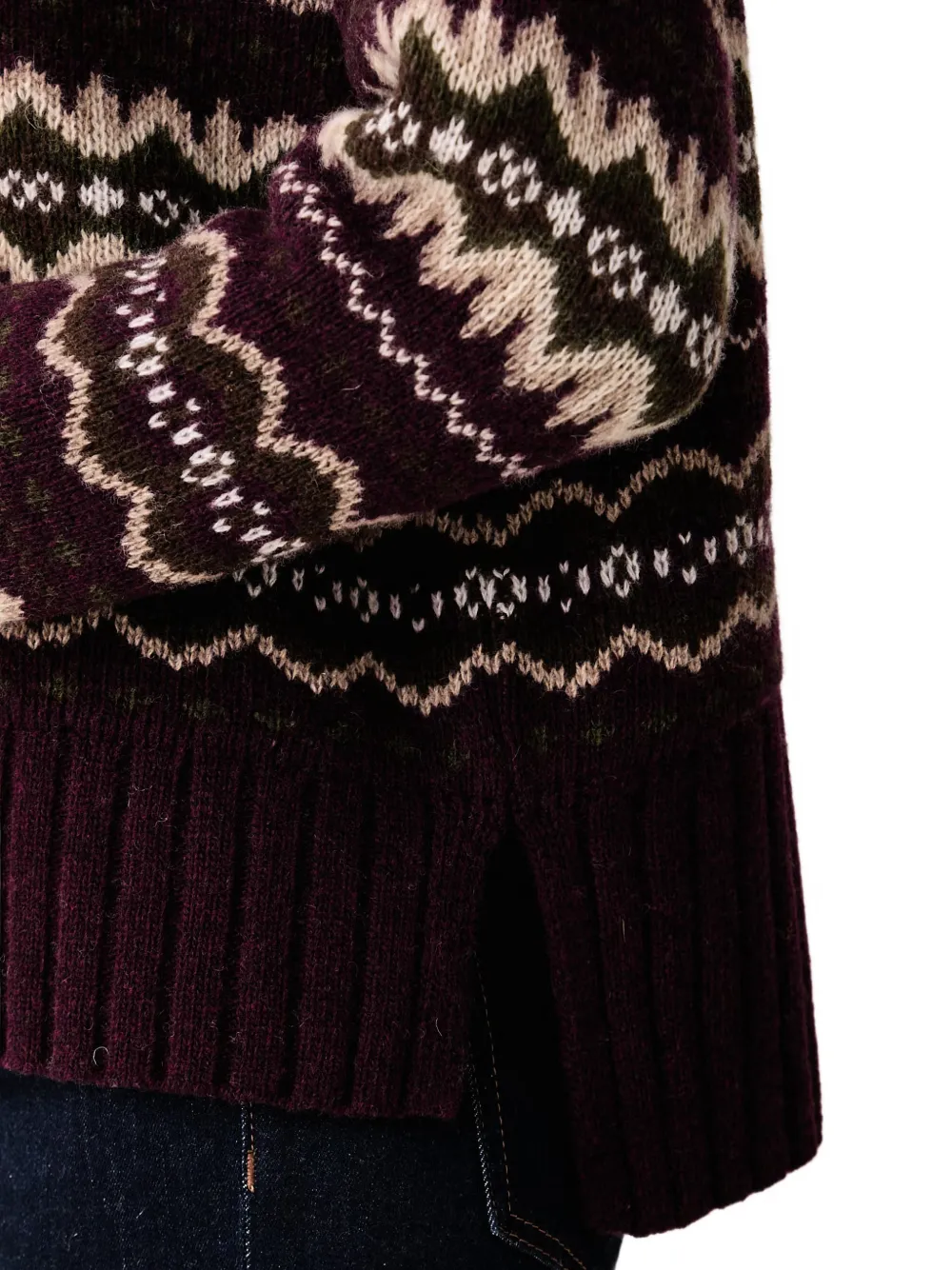 Barbour Fair Isle roll-neck sweater Paars