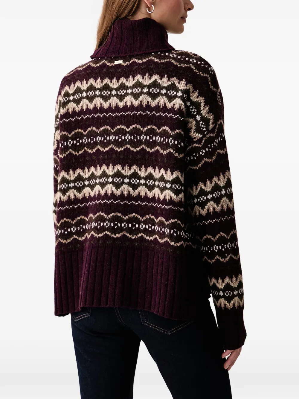 Barbour Fair Isle roll-neck sweater Paars