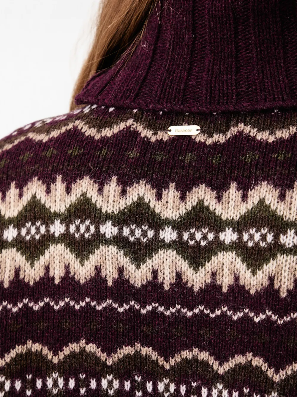 Barbour Fair Isle roll-neck sweater Paars