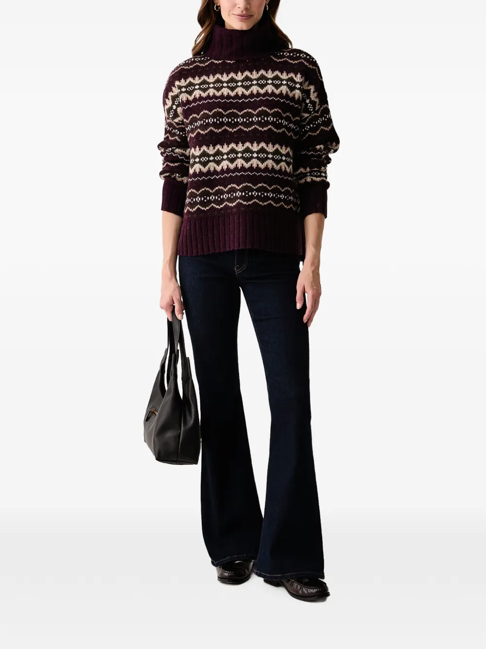 Barbour Fair Isle roll-neck sweater Paars