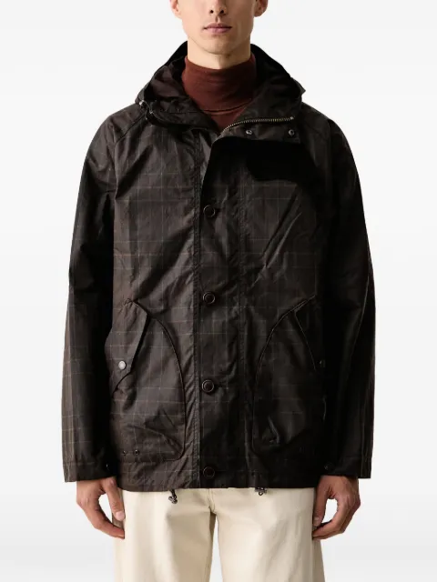Barbour check-pattern hooded jacket