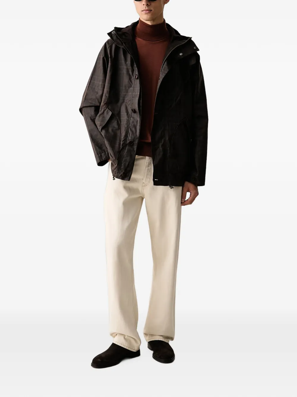 Barbour check-pattern hooded jacket Bruin
