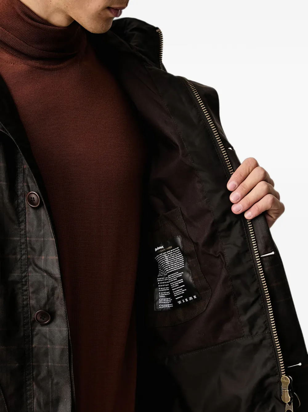 Barbour check-pattern hooded jacket Bruin