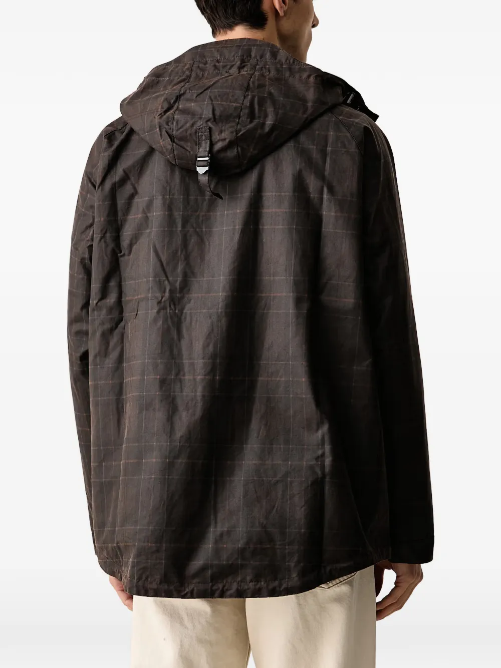Barbour check-pattern hooded jacket Bruin
