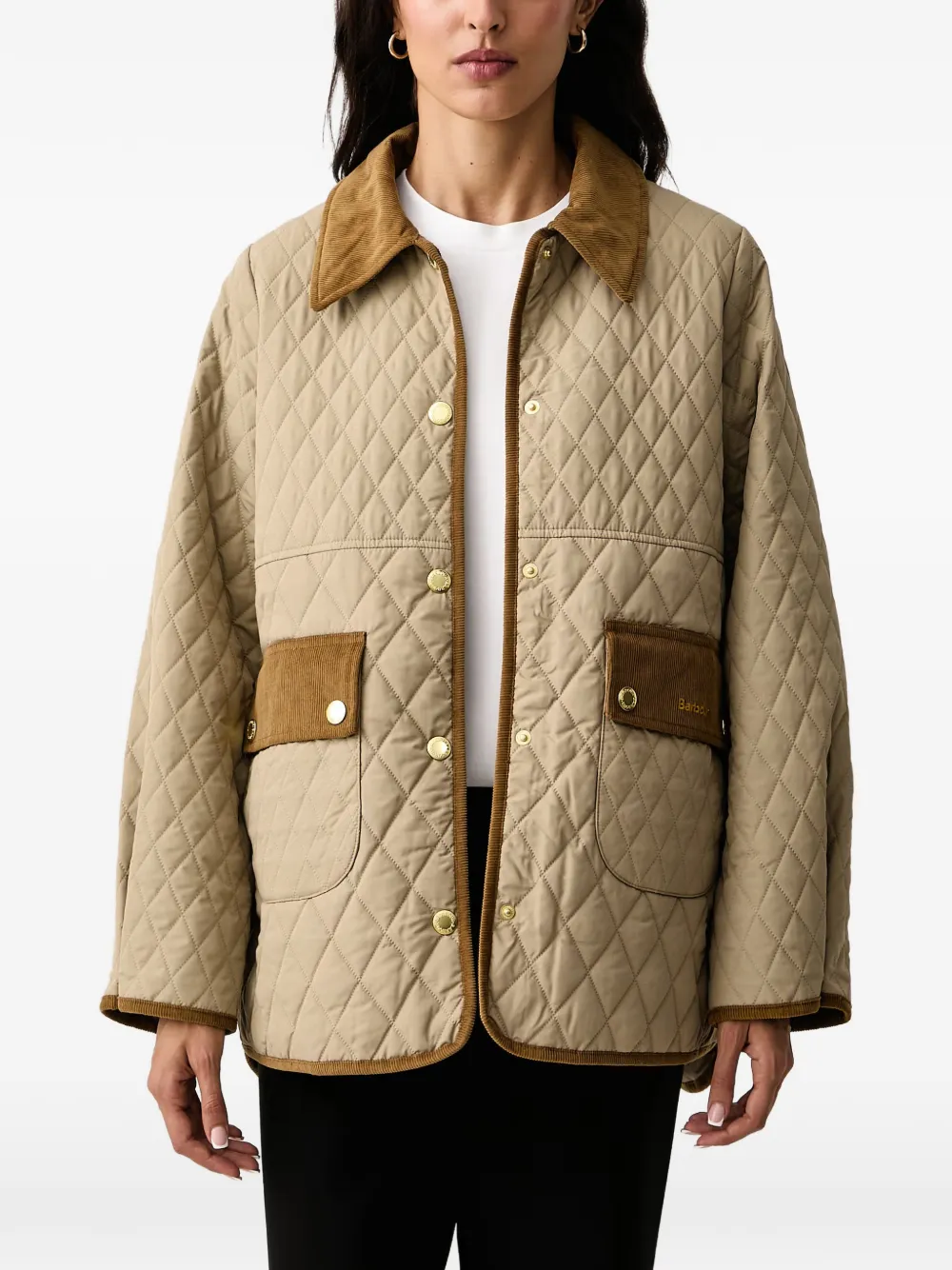 Barbour Whickham quilted corduroy-collar jacket