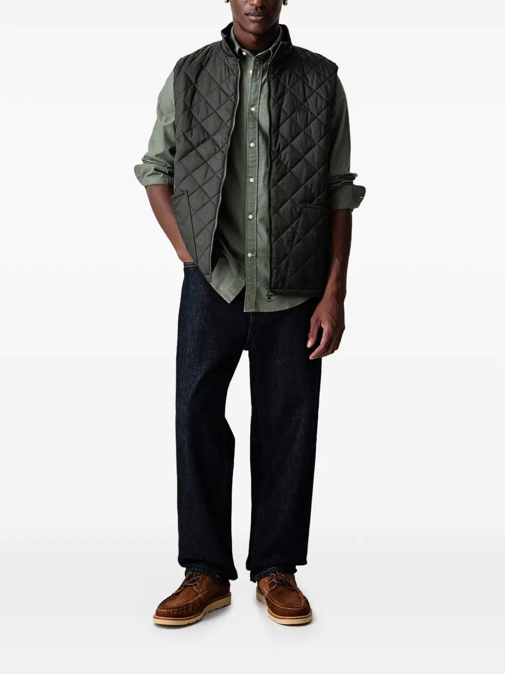 Barbour Oxford tailored long-sleeved shirt Groen