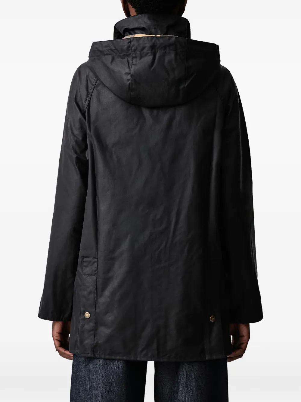 Barbour Highclere gewaxt jack Zwart