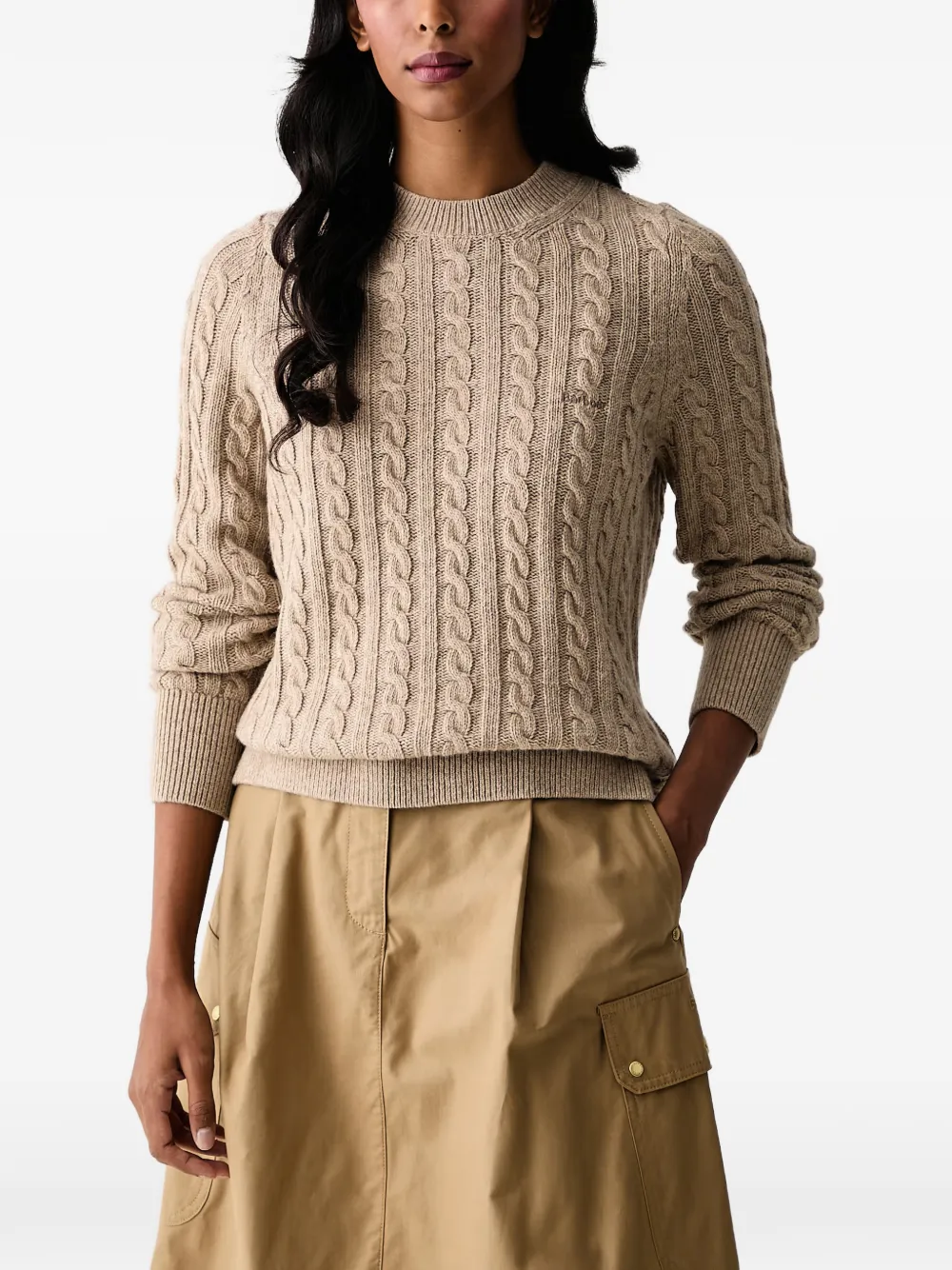 Barbour cable-knit crew-neck sweater - Toni neutri