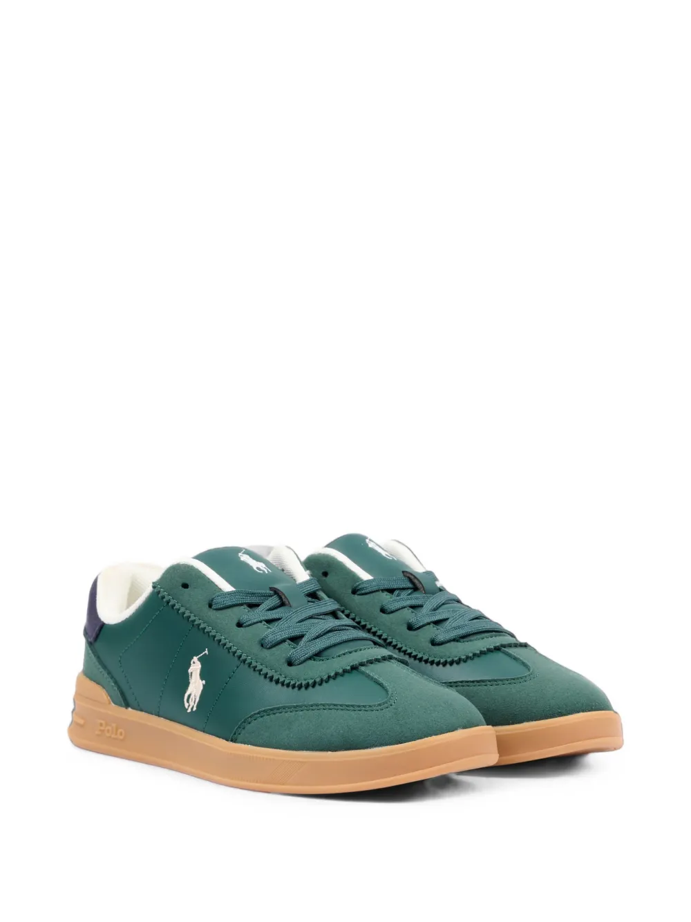 POLO RALPH LAUREN KIDS logo-embroidered sneakers - Verde