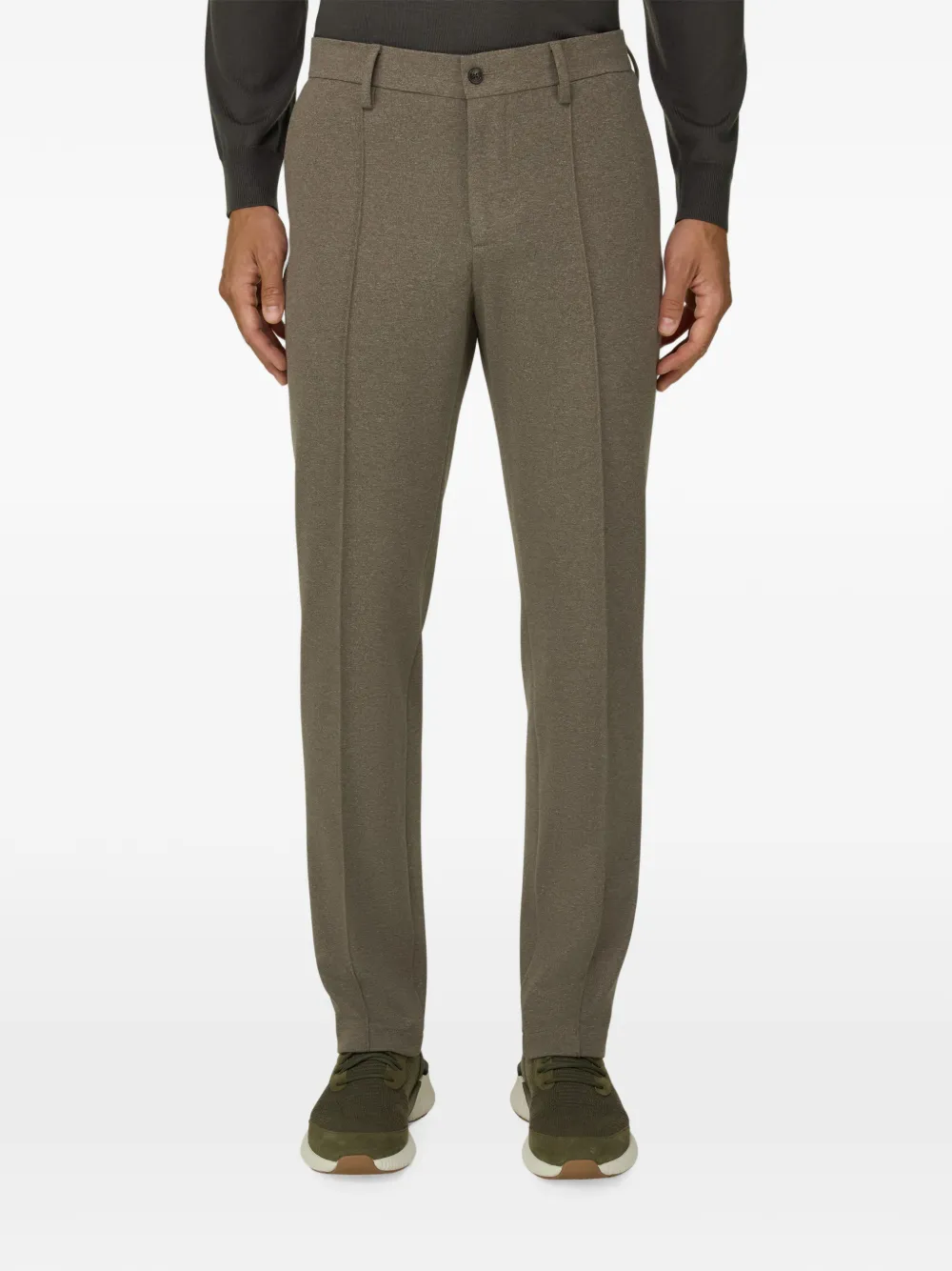Boggi Milano Jersey broek van katoenblend Bruin