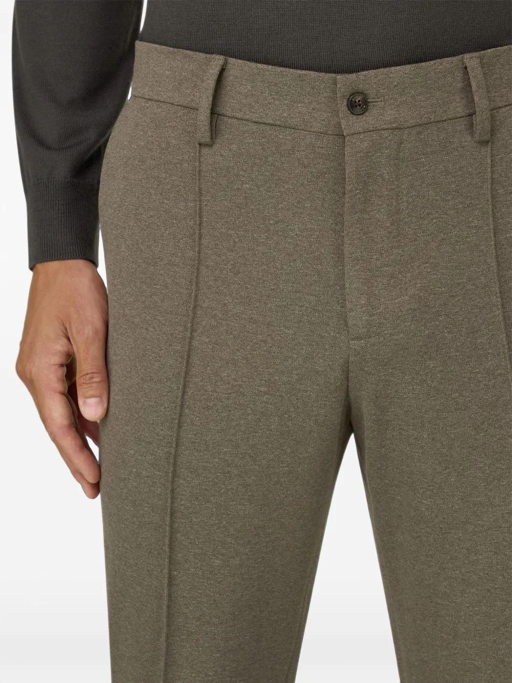 Boggi Milano Jersey broek van katoenblend Bruin