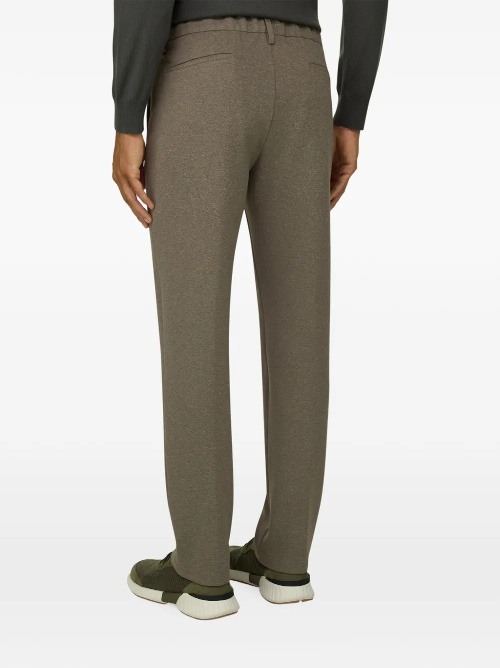 Boggi Milano Jersey broek van katoenblend Bruin