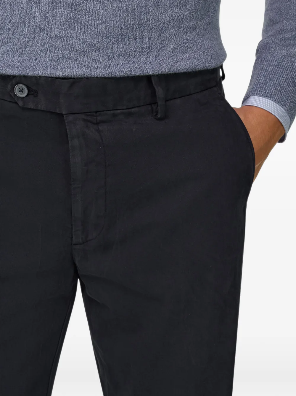 Boggi Milano Stretch katoenen broek Zwart