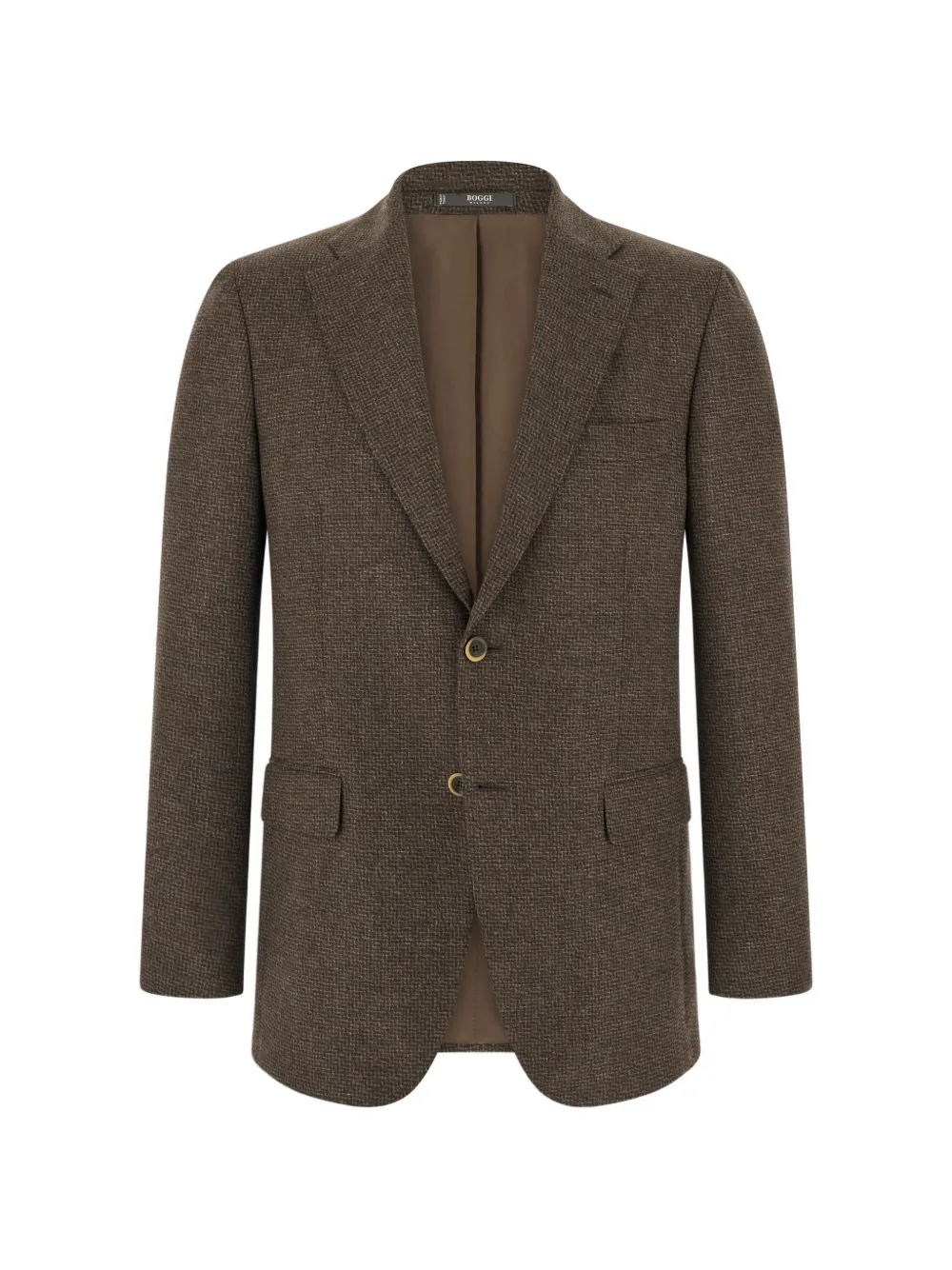 Boggi Milano blazer micro patterned wool cashmere - Marrone