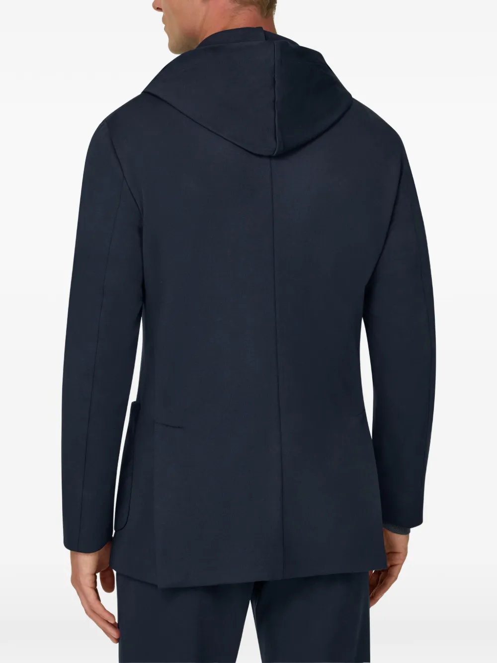 Boggi Milano Madison sweater blazer van katoenen blend B jersey Blauw