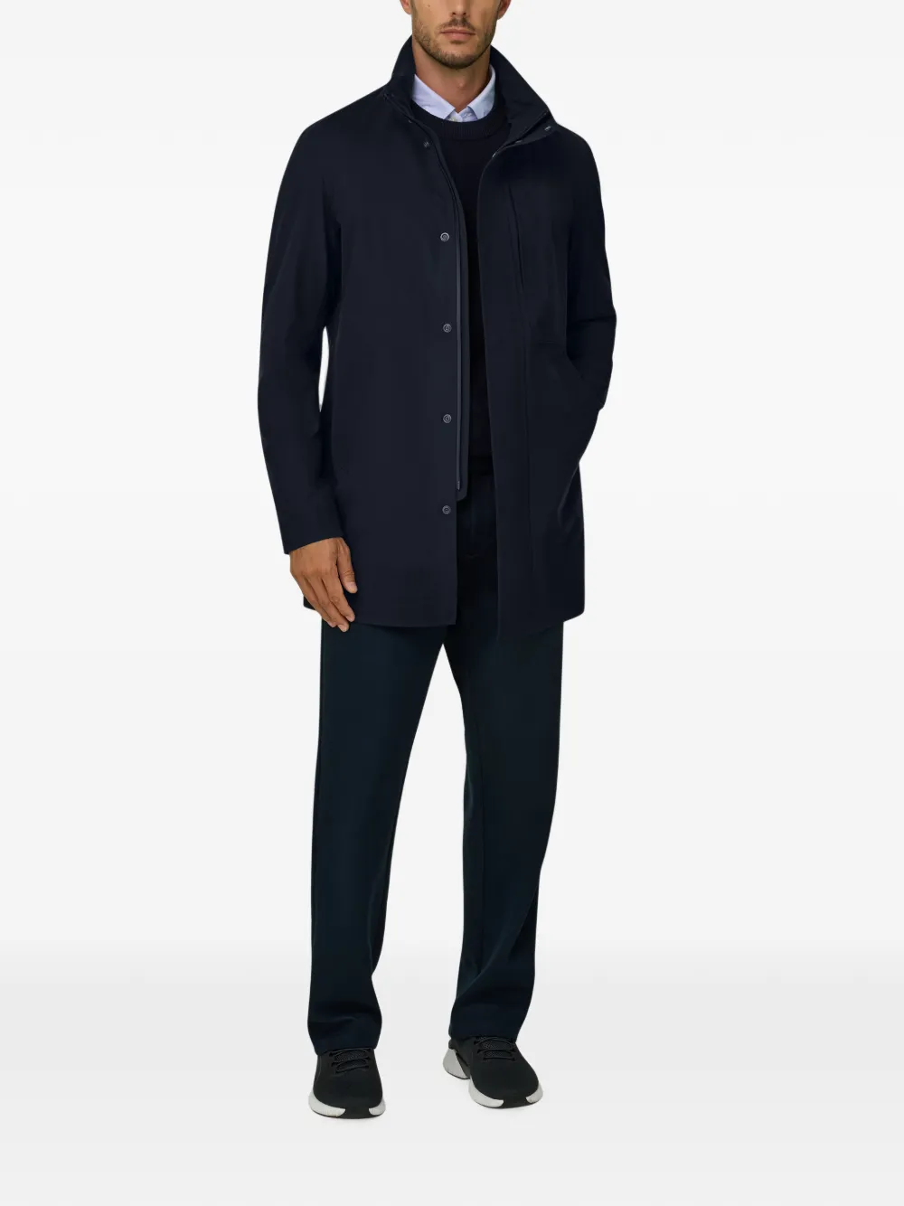 Boggi Milano B tech jas van technische stof Blauw