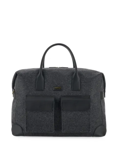 Boggi Milano duffle bag in leather and wool blend