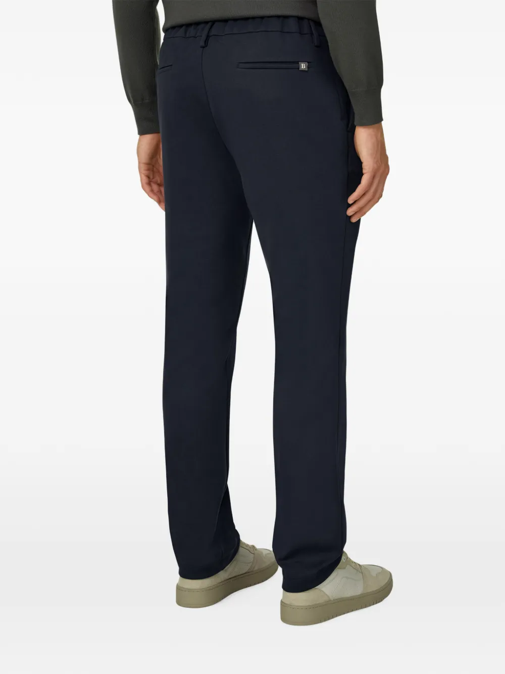 Boggi Milano City jersey broek van katoenblend Blauw