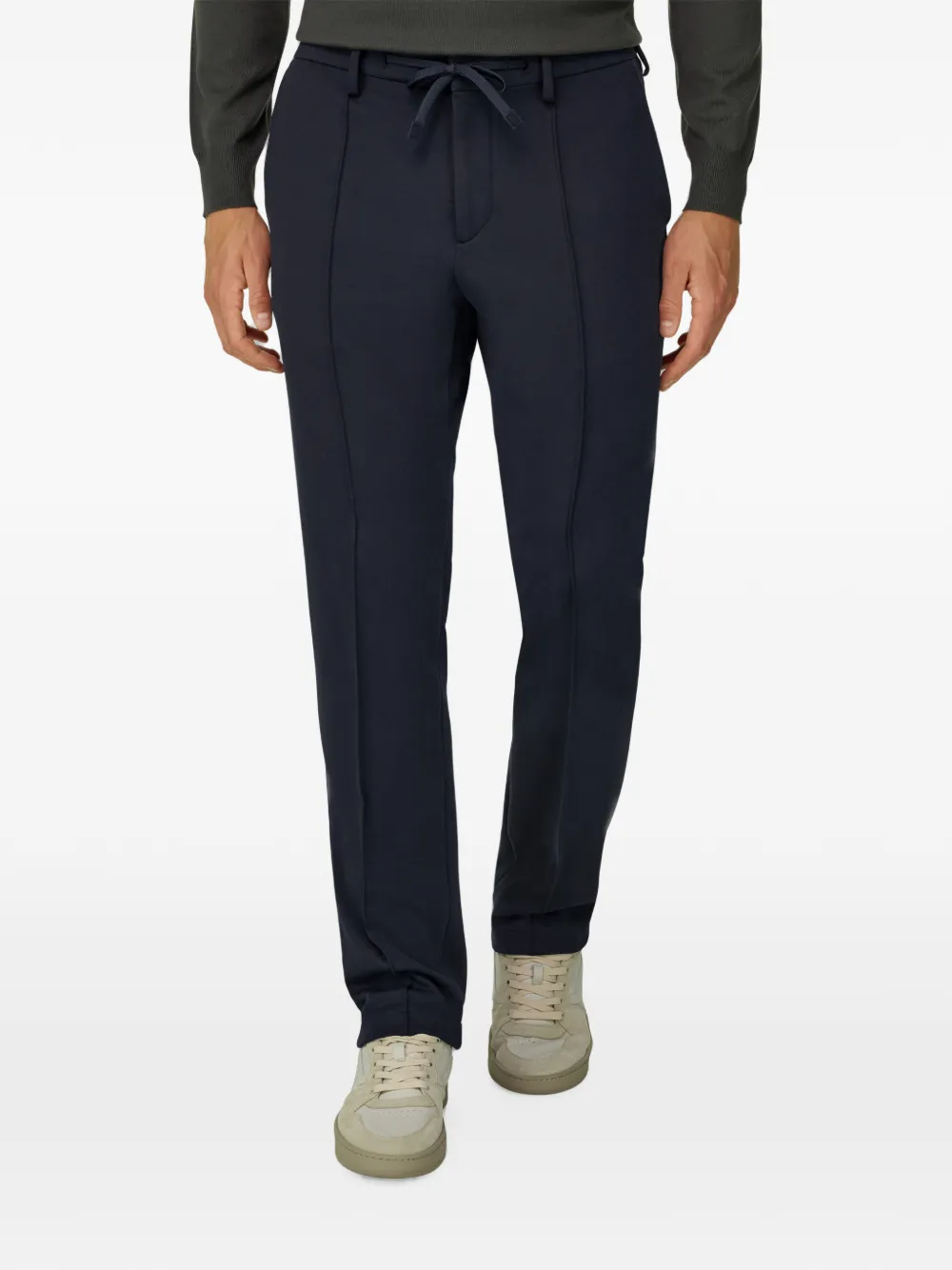 Boggi Milano City jersey broek van katoenblend Blauw