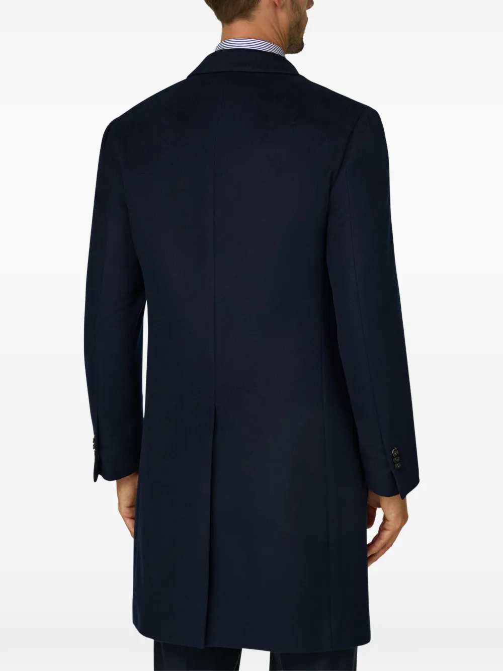 Boggi Milano Wollen mantel met enkele rij knopen Blauw