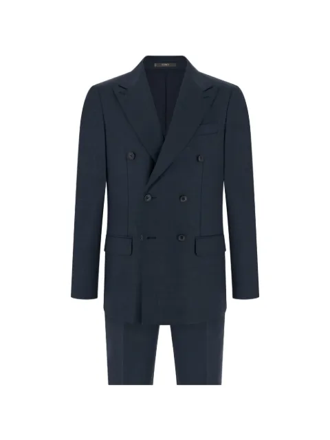 Boggi Milano double-breasted pattern wool suit